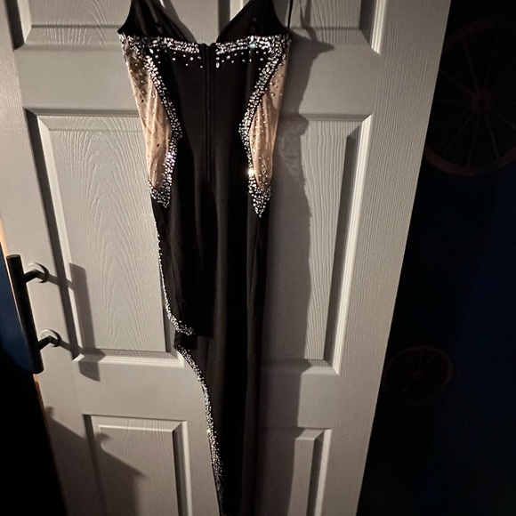 Black dress with gems and some see through parts - Picture 2 of 4